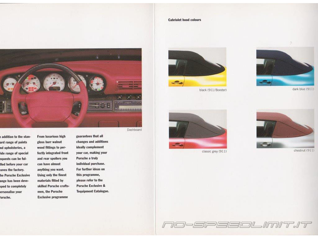 Porsche Literature 1996 Colours